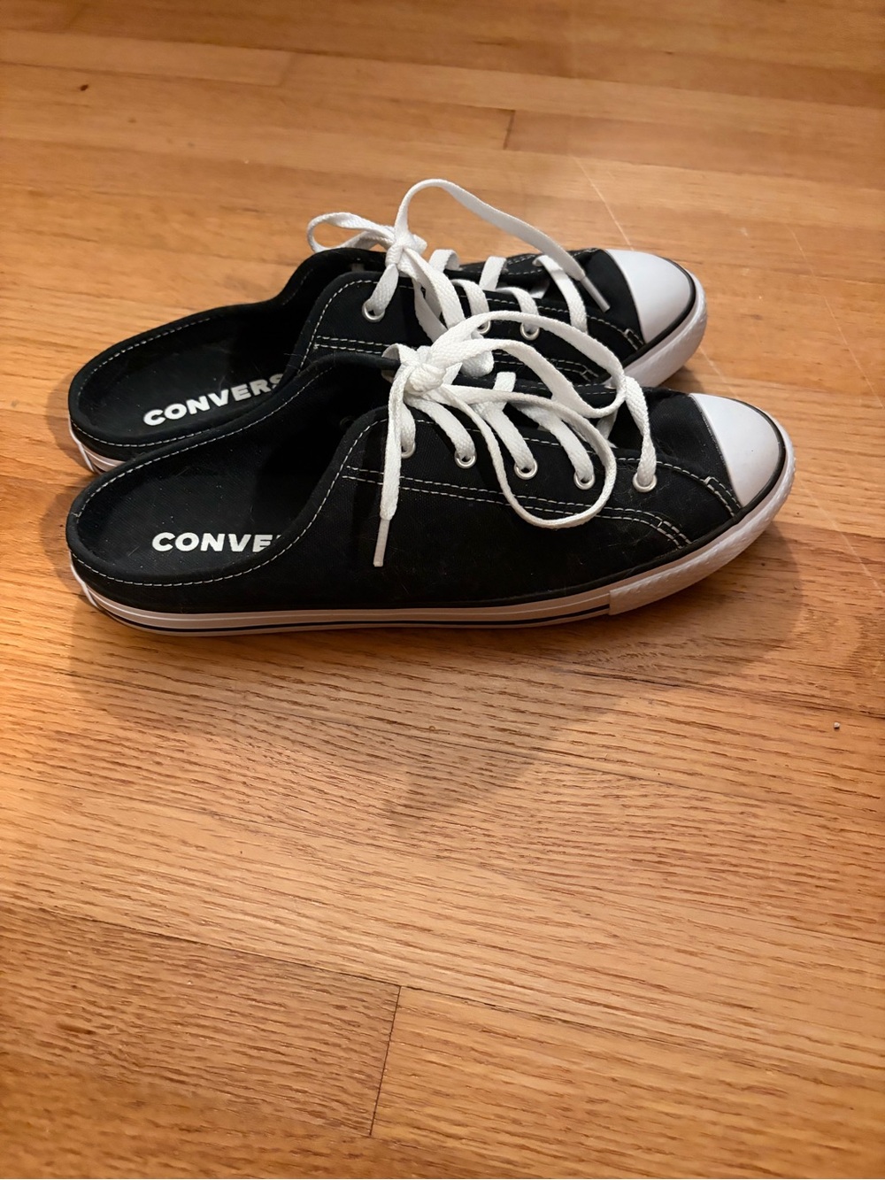 Converse Black Canvas Low-Top Sneakers with White Laces